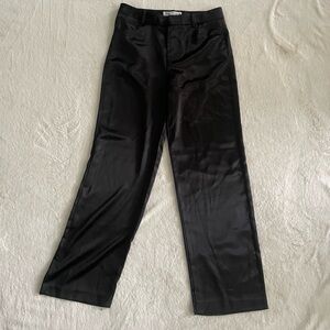 Black satin pants